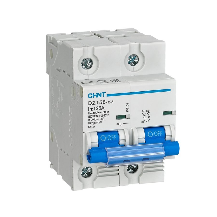 Chint Chint DZ158-125 2P 10KA 400VAC Main Miniature Circuit Breaker (3 Modules, Electrical Supply Circuit Breakers — Southend