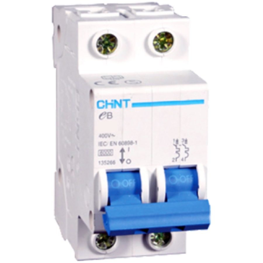 Chint Chint EBG 2 Pole 6KA 400VAC Miniature Circuit Breaker (2 Modules), Electrical Supply Circuit Breakers & Panels — Southe