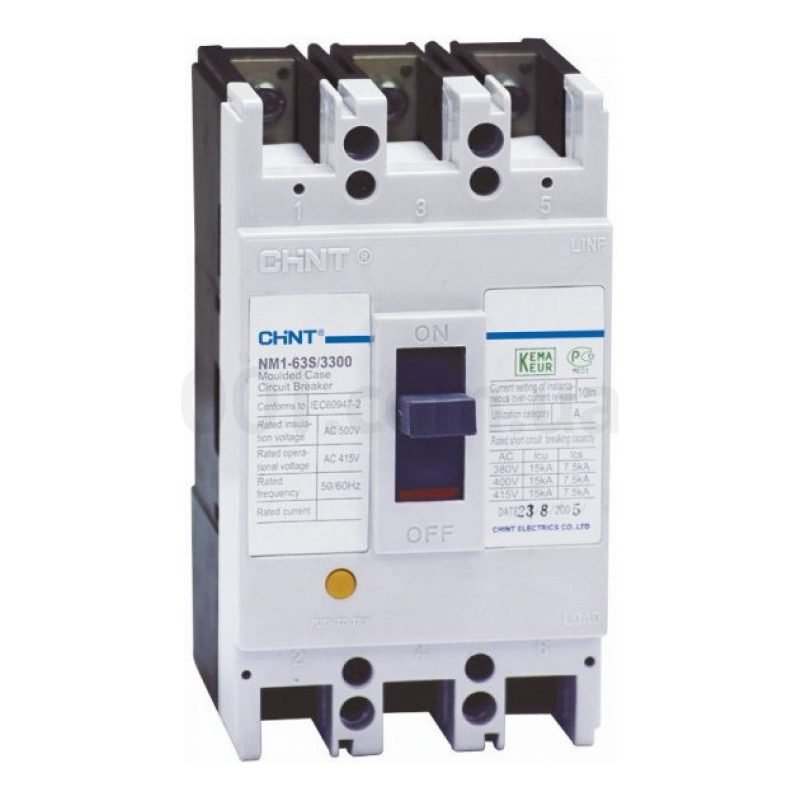 Chint Chint NM1-63S/3300 Moulded Case Circuit Breaker (Type S-3 Pole MCCB), Electrical Supply Circuit Breakers & Panels — Sou
