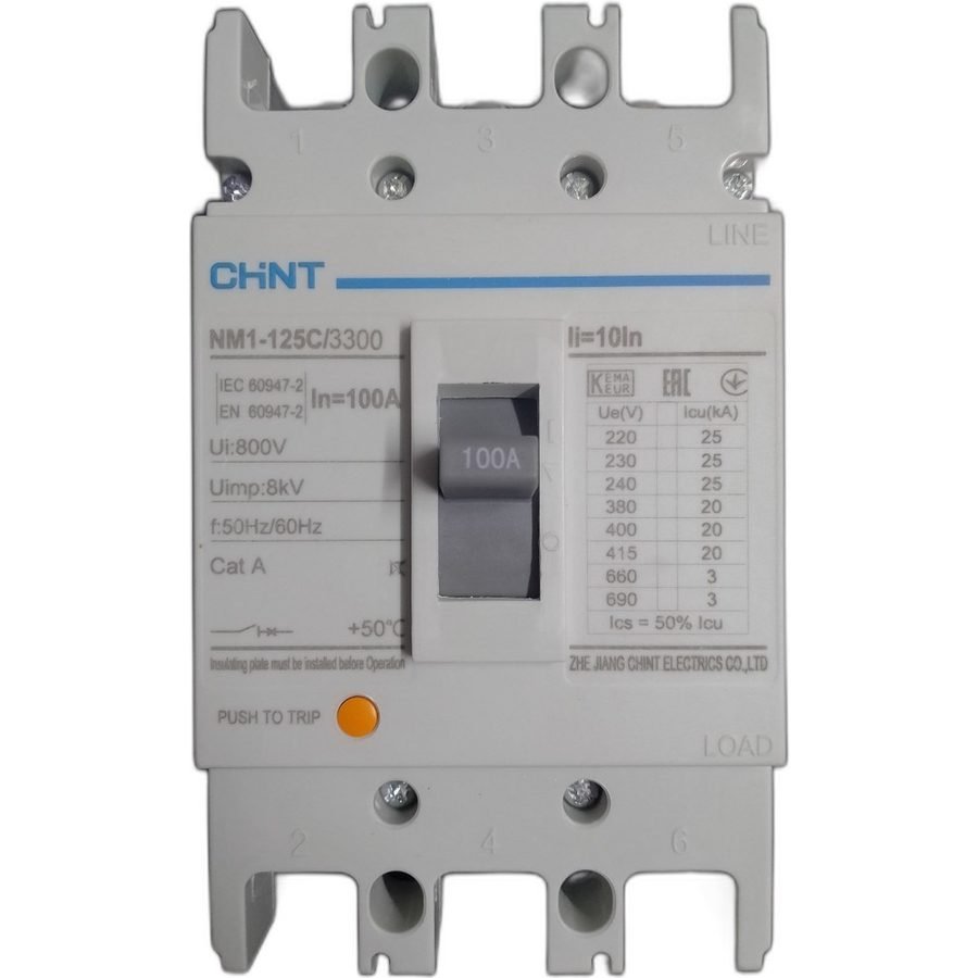 Chint NM1-125C/3300 Moulded Case Circuit Breaker (Type C-3 Pole MCCB) — Electrical Supply, Southend Philippines