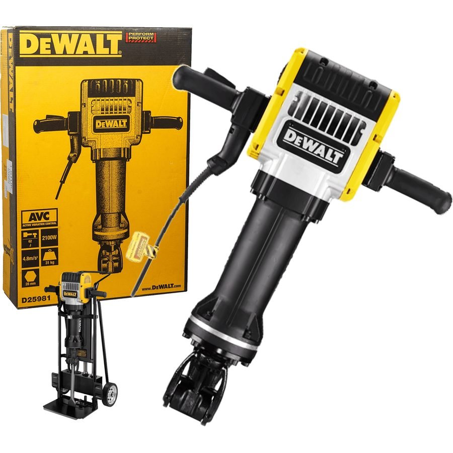DeWalt Dewalt D25981K 28mm HEX Electric Breaker / Demolition Hammer With Trolle, Electrical Supply Circuit Breakers — Southen