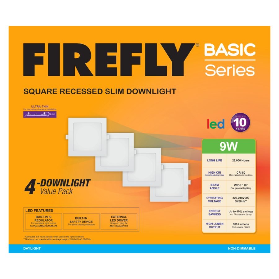 Firefly V40EDL1126 LED Downlight 4pcs. Value Pack Recessed Slim Ultra Th