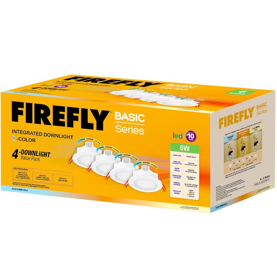 Firefly V40EDL22220 LED Downlight 3-Color Integrated 4pcs. Value Pack