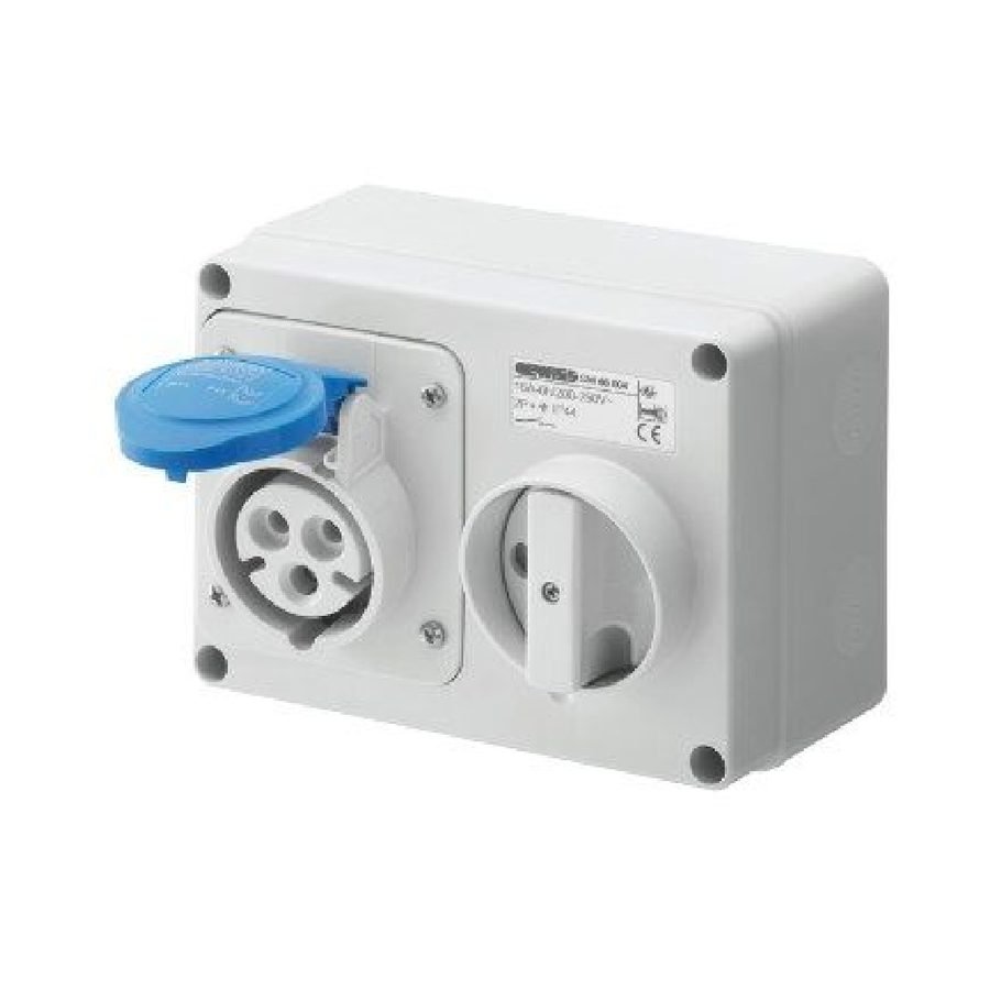 Gewiss – FIXED INTERLOCKED HORIZONTAL SOCKET-OUTLET – WITH BOTTOM – WITH, Electrical Supply Contactors, Relays & Timers — Sou