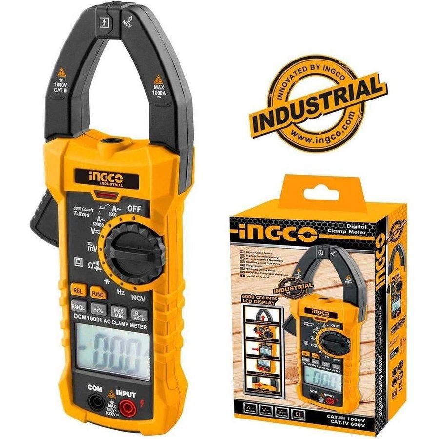 Ingco Ingco DCM10001 Digital Clamp Meter 6000counts, Electrical Supply Meters & Testers — Southend Philippines