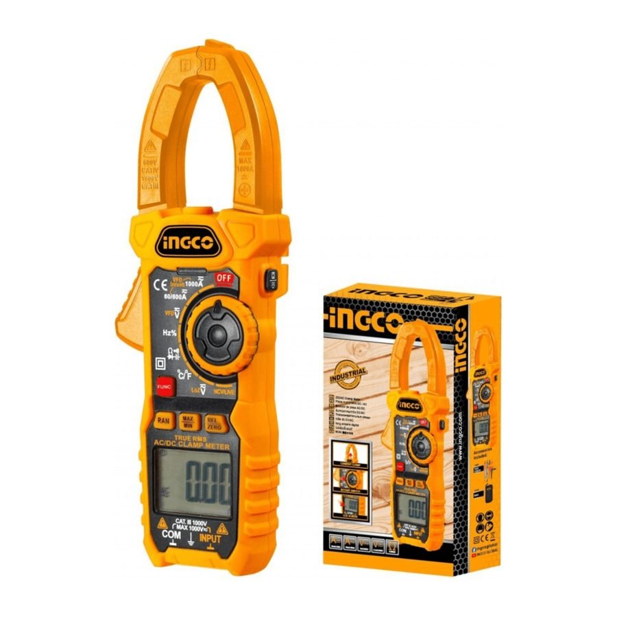 Ingco Ingco DCM10004 Digital AC Clamp Meter 1000 Amps, Electrical Supply Meters & Testers — Southend Philippines