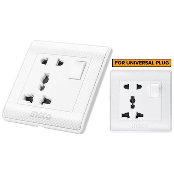 Ingco Ingco HESST1116A Universal Socket With Switch, Electrical Supply Switches & Outlets — Southend Philippines