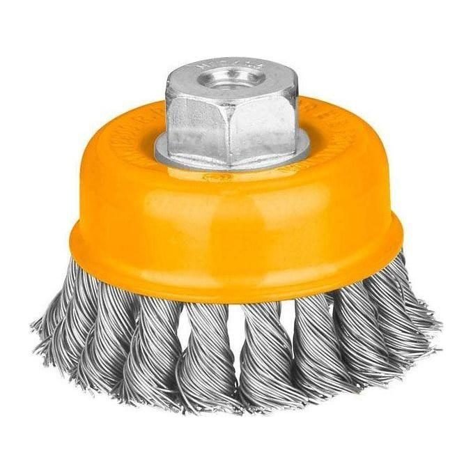 Ingco WB20752 Cup Wire Brush With Nut 75mm [Twisted]