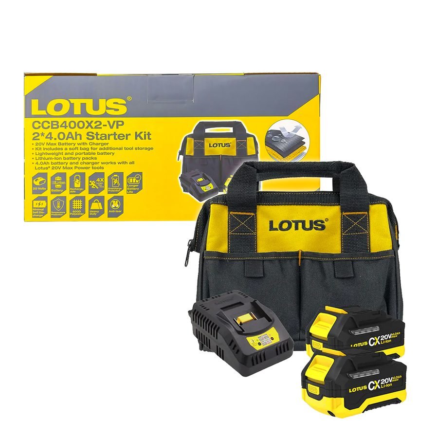 Lotus CCB400X2-VP Battery And Charger Starter Kit 2pcs X 4.0Ah 20V