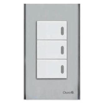 Omni Omni SP3-S14 3pc 1-Way Illuminated Switch In Stainless Plate 16A (Wide S, Electrical Supply Switches & Outlets — Southen