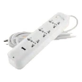 Omni USB-301 Travel Extension Cord 3-Gang With USB Outlet & Switch 2500W