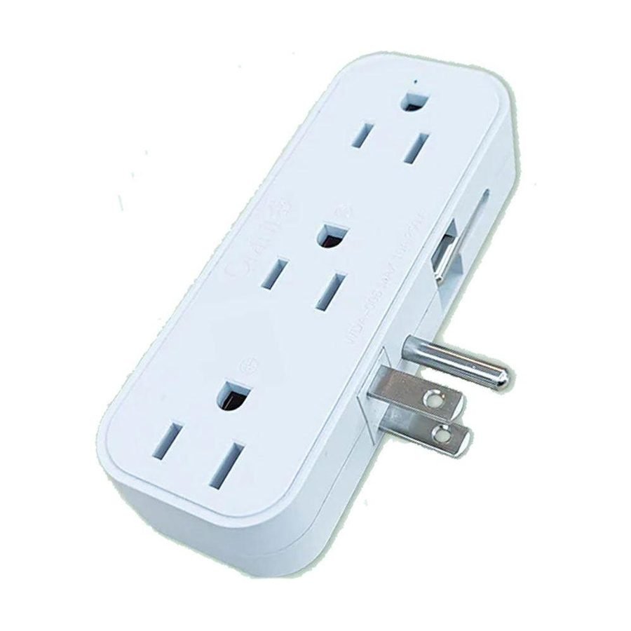 Omni WDA-006 Side Access Multiple Socket Adapter W/ 6-Gang 10A 2500W