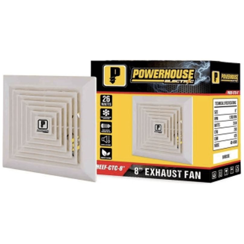 Powerhouse Powerhouse Electric Exhaust Fan Ceiling Mounted Veloce Series, Electrical Supply Fans & Ventilation — Southend Phi