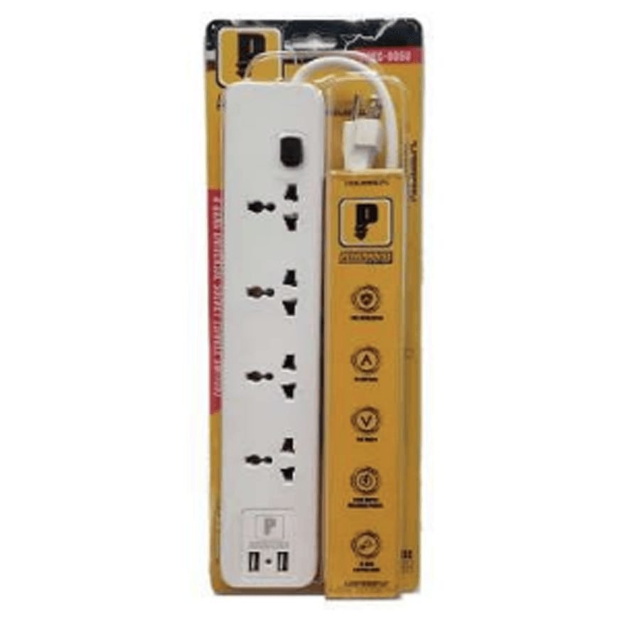 Powerhouse Electric Extension Cord With Single Switch, USB And Overload