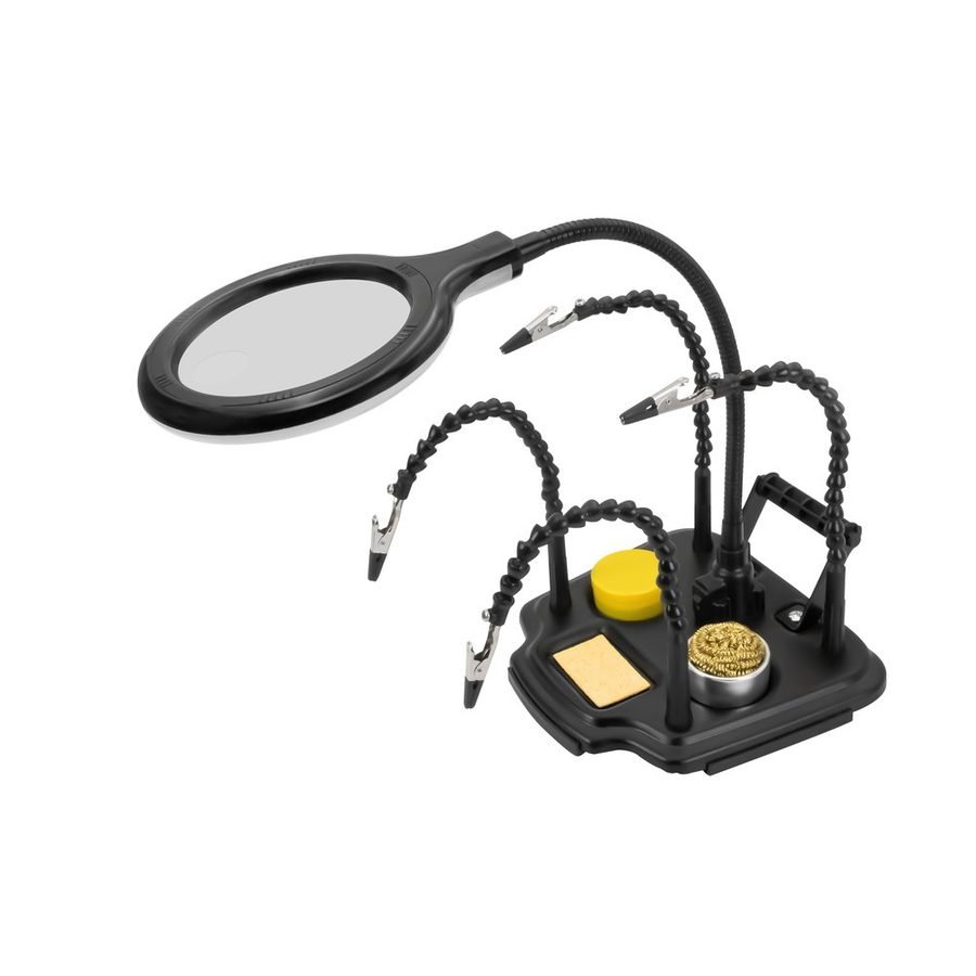 Pro'SKit SN-396N Soldering Helping Hand W/ LED Magnifier