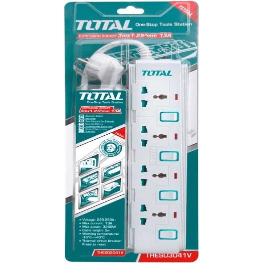 Total Total THES03041V Extension Cord Set (4 Sockets), Electrical Supply Extension Cords & Reels — Southend Philippines