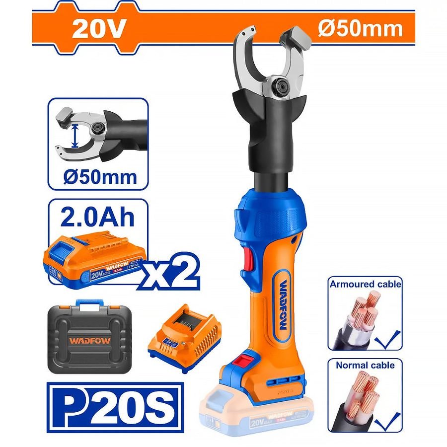 Wadfow WCR2M50 Li-Ion Cordless Hydraulic Cable Cutter 20V