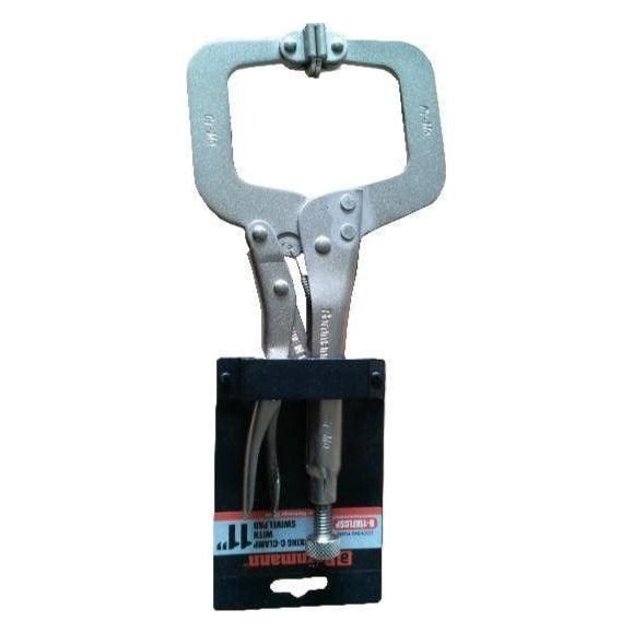 Bernmann ViseGrip Locking C-Clamp Pliers With Swivel Pad
