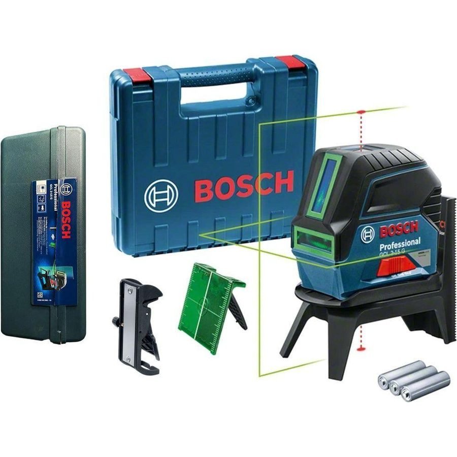 Bosch Bosch GCL 2-15 G Cross Line Laser Level With Plumb Points (15meters), General Hardware Measuring Tools — Southend Phili