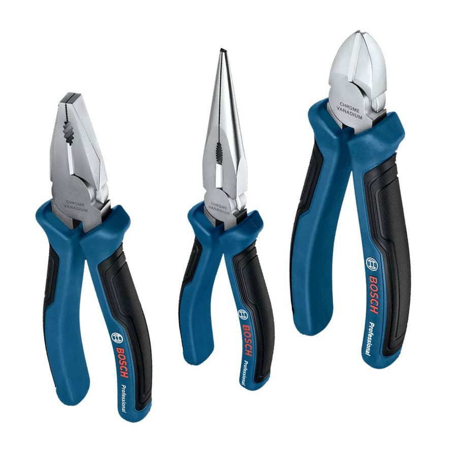 Bosch Bosch Pliers Set 3 Pcs (1600A016BG), General Hardware Pliers & Cutters — Southend Philippines