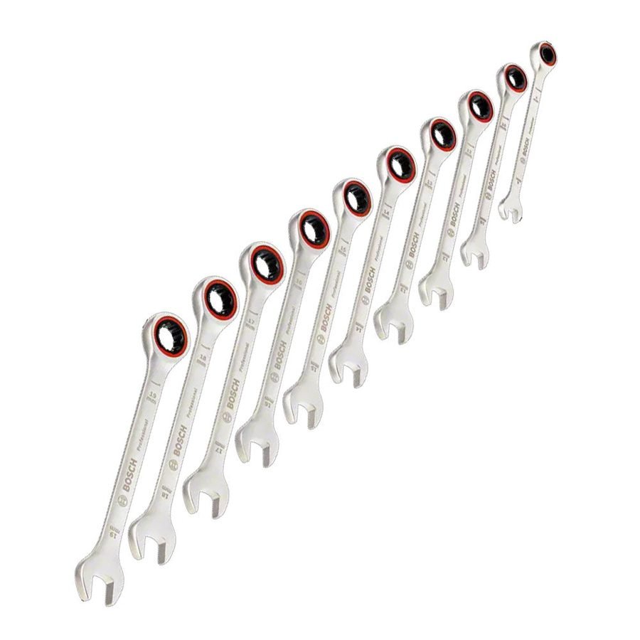 Bosch Bosch Rachet Spanner Wrench Set 10 Pcs Satin (1600A02AU0), General Hardware Wrenches — Southend Philippines