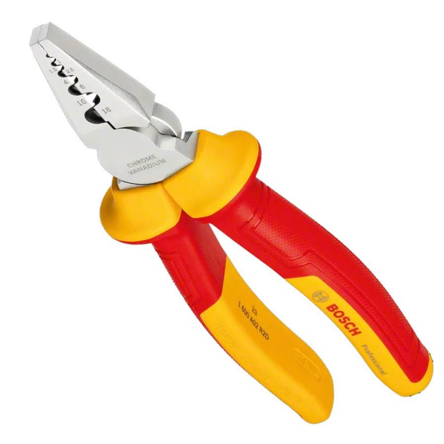Bosch Bosch VDE Crimping Plier 180mm (1600A02NE6), General Hardware Pliers & Cutters — Southend Philippines