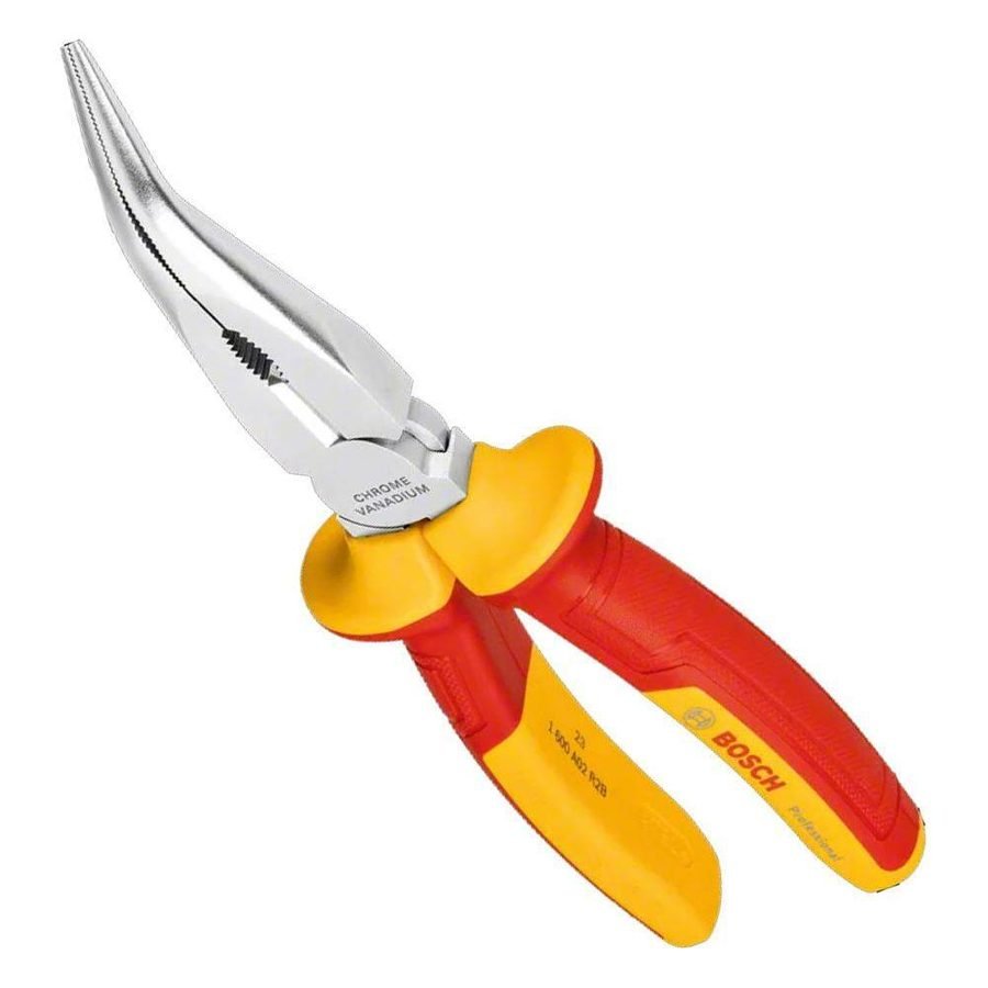 Bosch Bosch VDE Long Nose Plier Bent 40°X200mm (1600A02NE4), General Hardware Pliers & Cutters — Southend Philippines