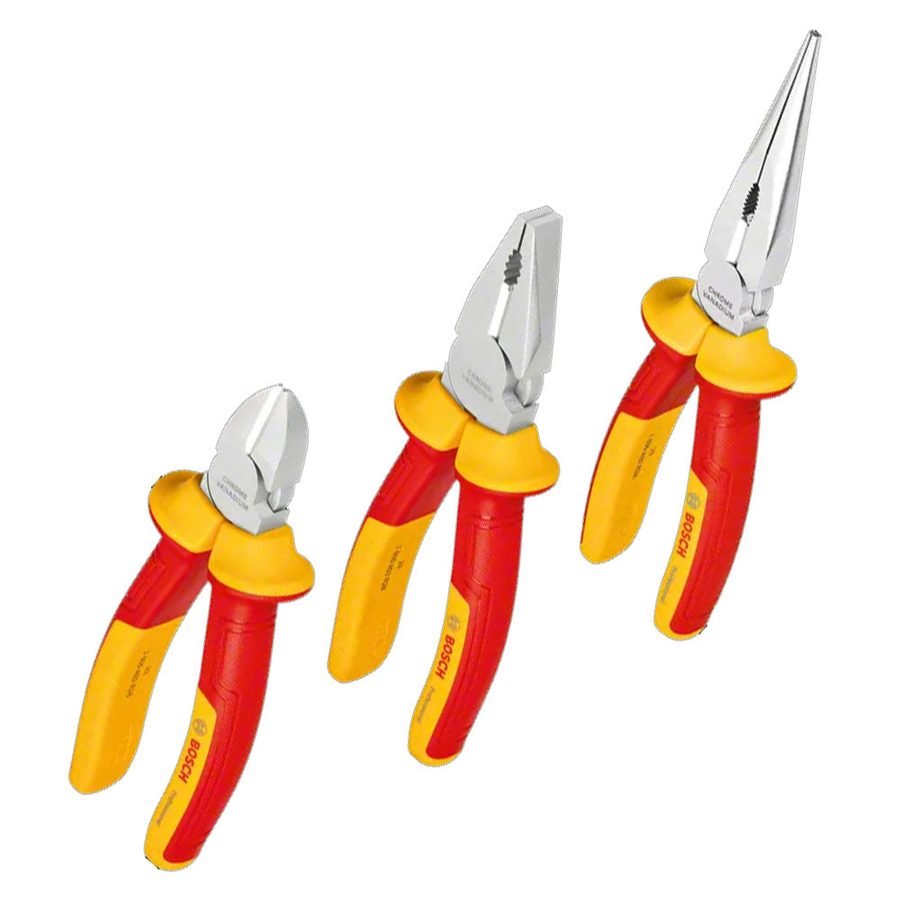 Bosch Bosch VDE Plier Set 3 Pcs (1600A02NG0), General Hardware Pliers & Cutters — Southend Philippines