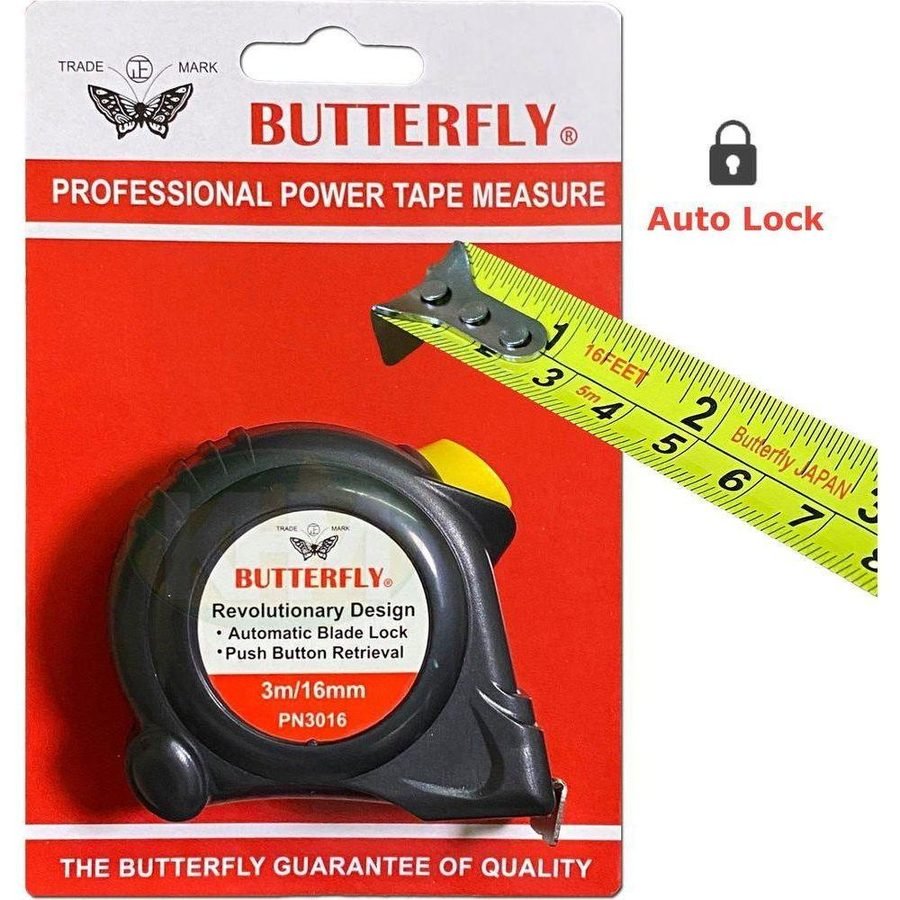 Butterfly Power Steel Tape Measure (Auto-Lock), General Hardware Measuring & Layout — Southend Philippines
