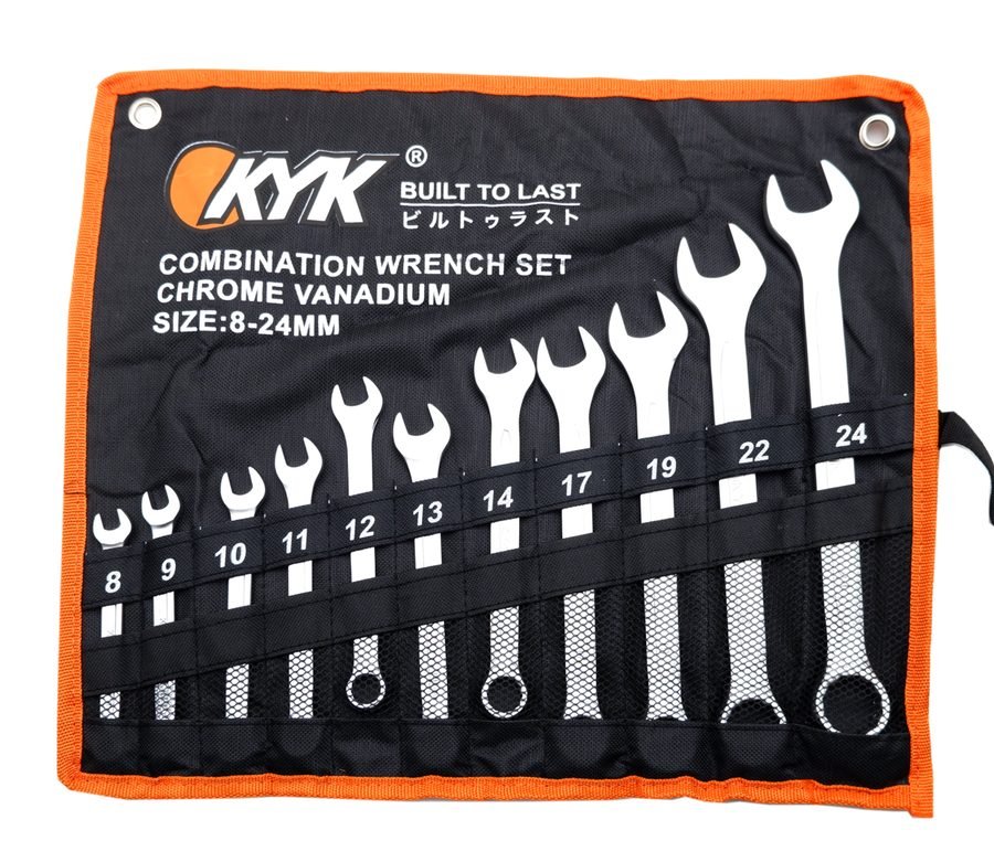 COMBINATION WRENCH SET CHROME VANADIUM 11 PCS (8 – 24 MM)