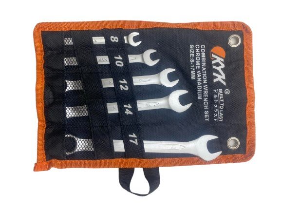 COMBINATION WRENCH SET CHROME VANADIUM 5 PCS (8 – 17 MM)