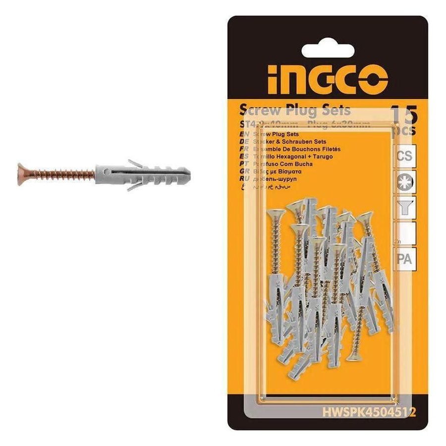 Ingco Ingco Screw Plug Sets (Tox), General Hardware Fasteners — Southend Philippines