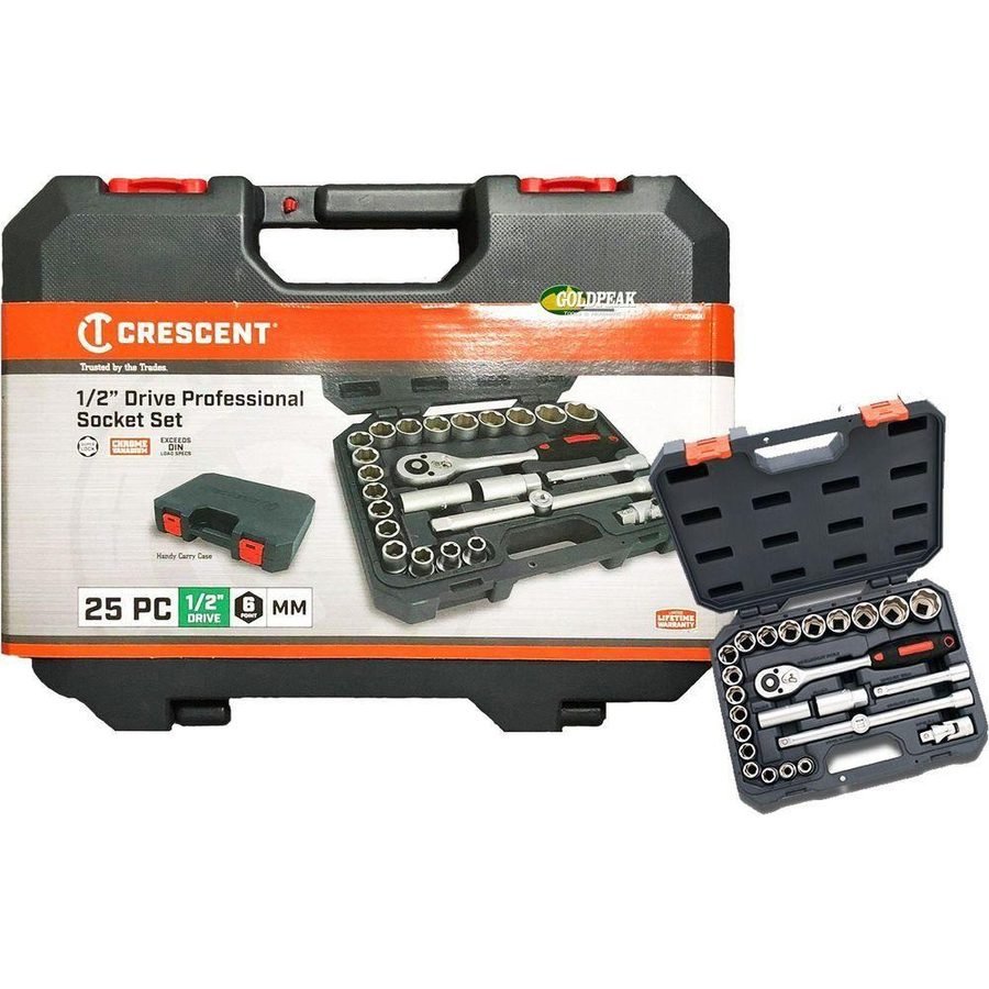 Crescent CTK25NEU 25 Piece 1/2" Drive Mechanics Socket Wrench Set
