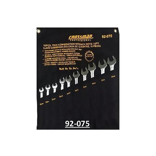 Crossman 92-075 Thin Combination Wrench Set 10-22mm 10pcs