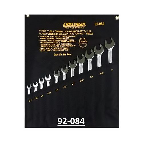 Crossman 92-084 Thin Combination Wrench Set 3/8" - 1" 11pcs
