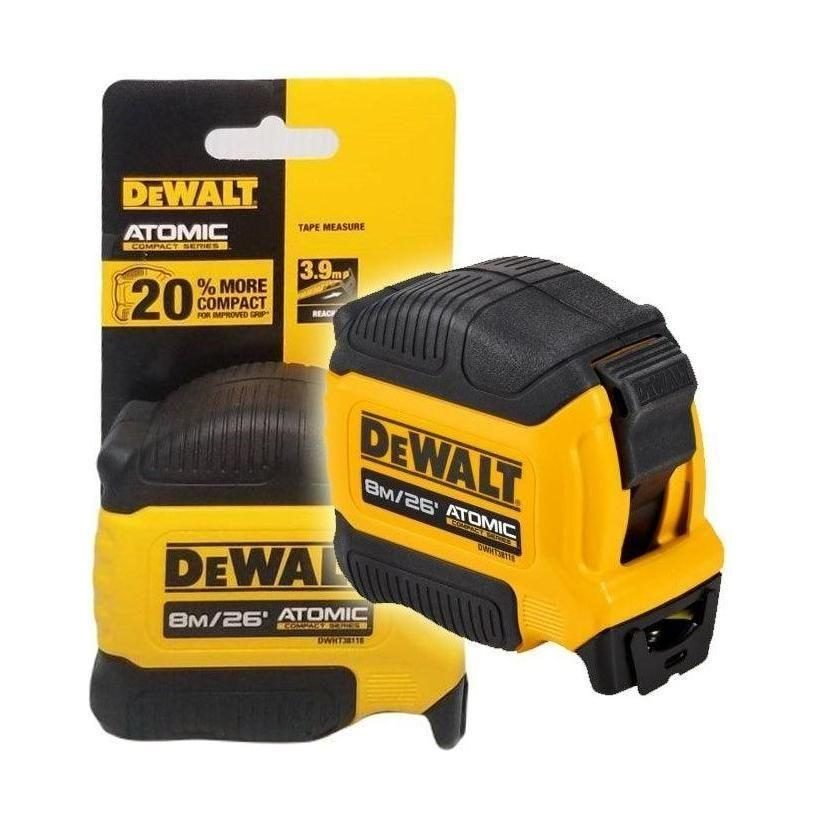 DeWalt Dewalt DWHT38118-30 Compact Tape Measure 8 Meters [28mm] (Atomic), General Hardware Measuring Tools — Southend Philipp
