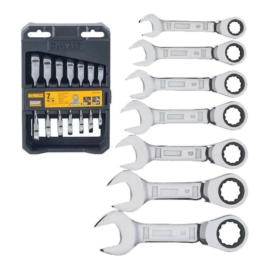 DeWalt Dewalt DWMT19261‐0 Stubby Ratcheting Metric Wrench Set 7pcs, General Hardware Sockets & Ratchets — Southend Philippine