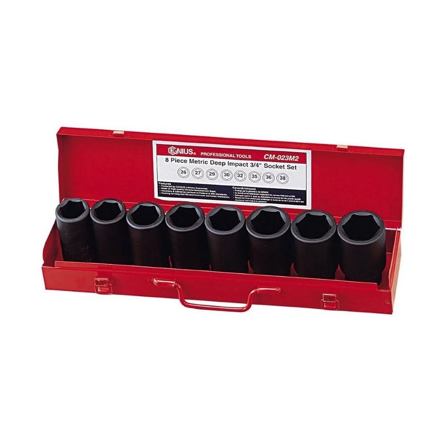 Genius CM-023M2 3/4" Drive (26-38mm) Socket Wrench Set 8pcs, General Hardware Sockets & Ratchets — Southend Philippines