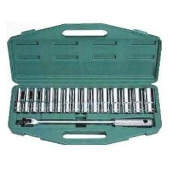 Hans 4615-2M 1/2" Drive 16pcs Deep Socket Wrench Set 12pts