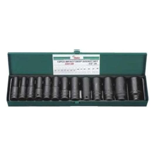 Hans Hans 84613A 1/2" Drive 13 Pcs. Impact Deep Socket Wrench Set SAE, General Hardware Sockets & Ratchets — Southend Philipp