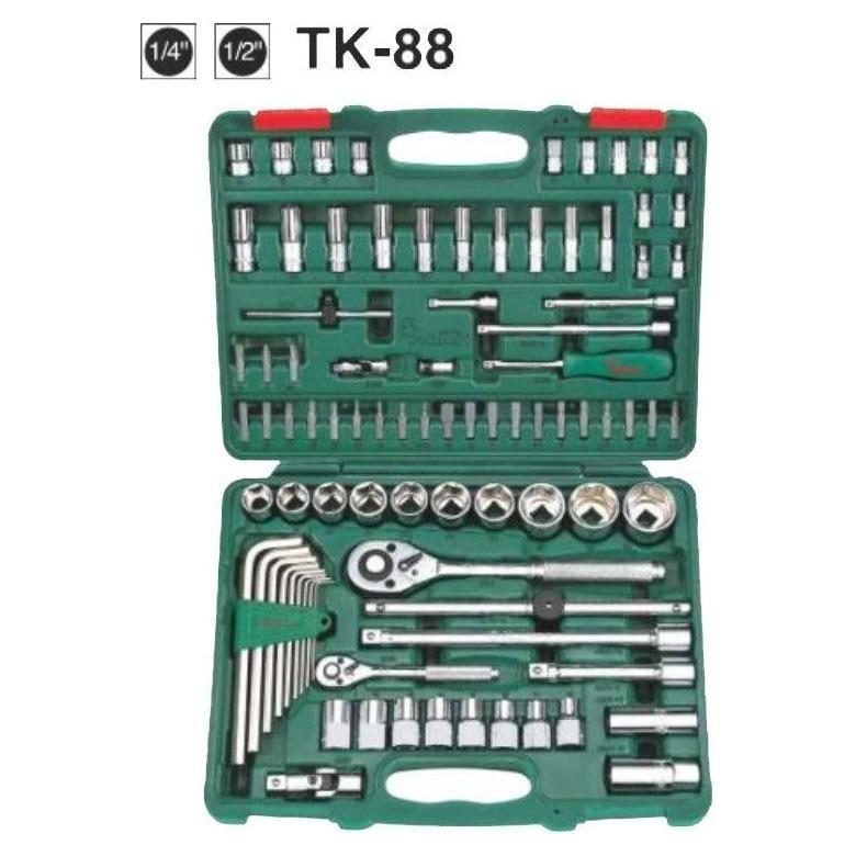 Hans TK-88 88pcs Socket Wrench And Hand Tools Set (1/4" & 1/" DR)