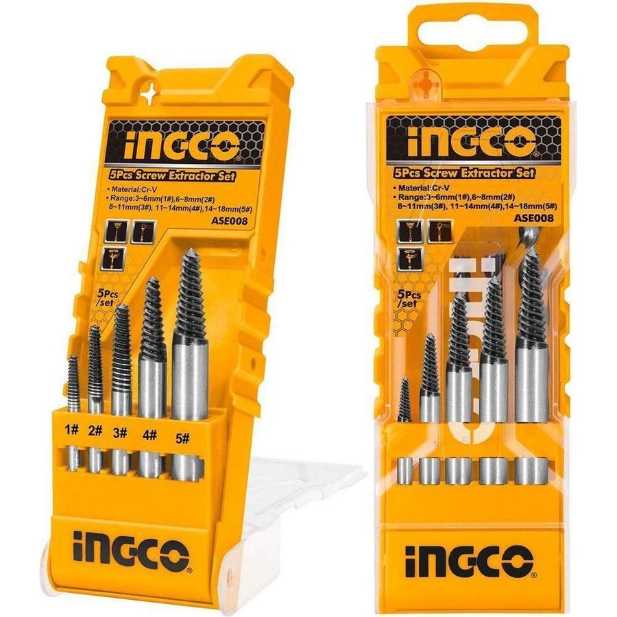Ingco Ingco ASE008 5pcs Screw Extractor Set, General Hardware Fasteners — Southend Philippines