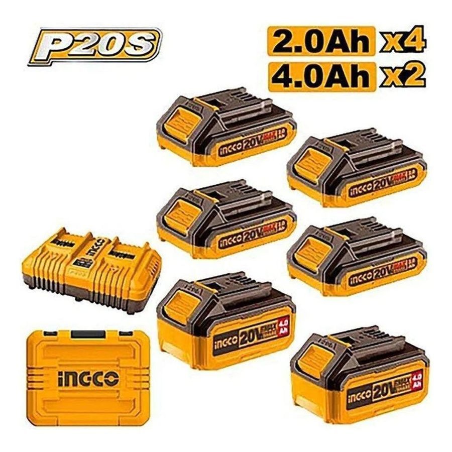 Ingco Ingco COSLI230701 P20S Li-Ion Battery And Charger Kit, General Hardware Batteries & Chargers — Southend Philippines