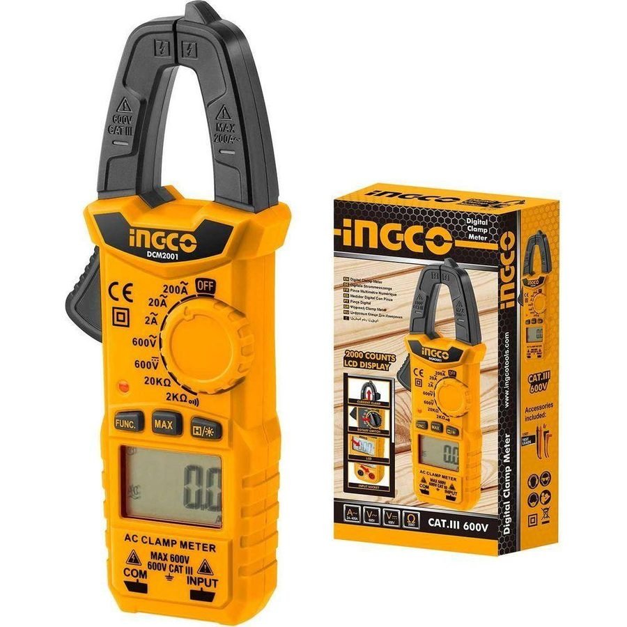 Ingco Ingco DCM2001 Digital AC Clamp Meter 600 Amps (SS), General Hardware Clamps & Vises — Southend Philippines