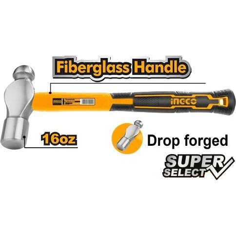 Ingco HBPHS8016 Ballpein Hammer 16oz [SS]