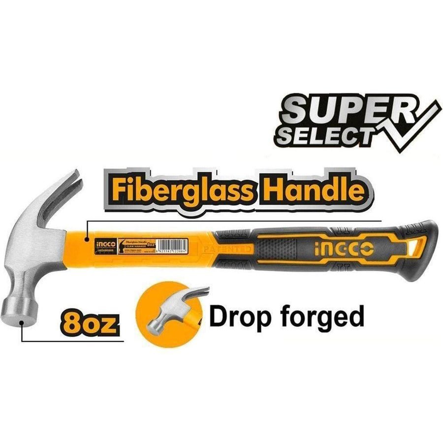 Ingco HCHS8008 Claw Hammer 8oz [SS]