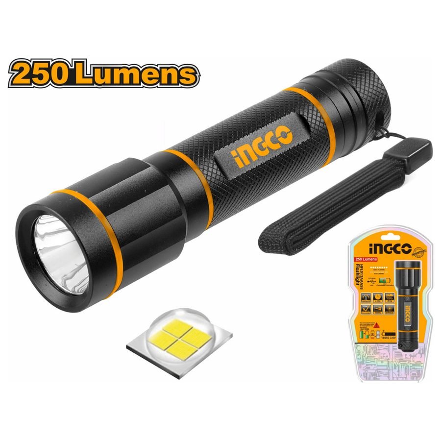 Ingco Ingco HFL013AAA58 Flashlight 250 Lumens, General Hardware Flashlights & Worklights — Southend Philippines