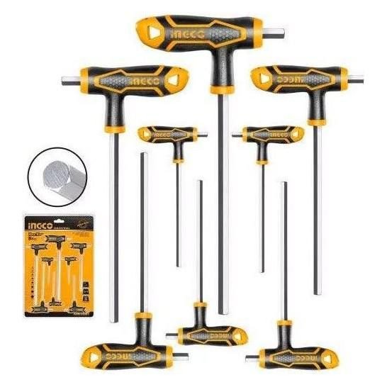 Ingco Ingco HHKT8081 8pcs Hex Allen Key Wrench Set (T-Handle), General Hardware Sockets & Ratchets — Southend Philippines