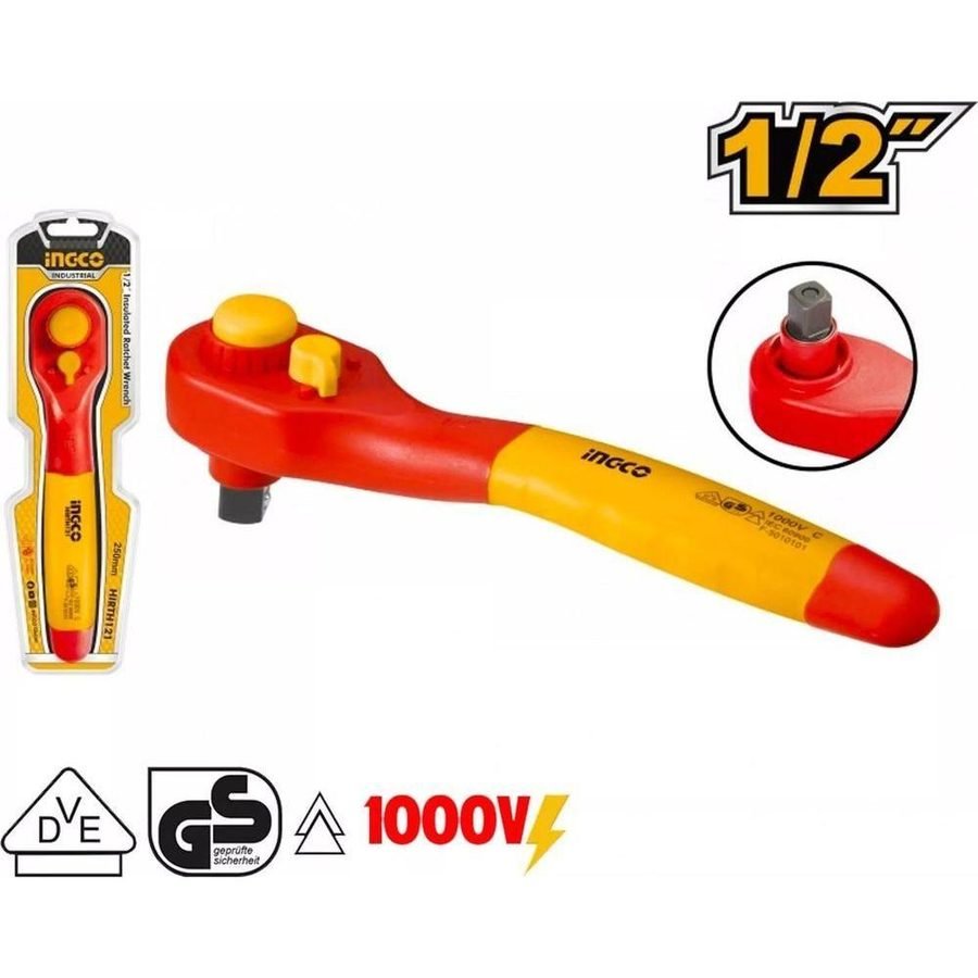 Ingco Ingco HIRTH121 1/2" Drive Insulated Ratchet Wrench 1000V, General Hardware Sockets & Ratchets — Southend Philippines