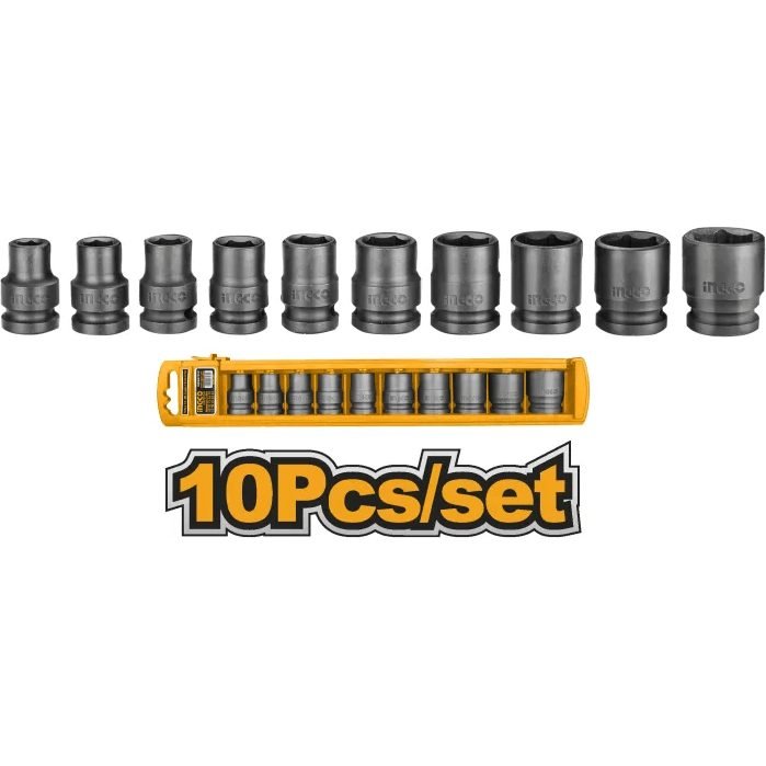 Ingco Ingco HKISSD12101 10pcs Impact Socket Wrench Set 1/2" Drive, General Hardware Sockets & Ratchets — Southend Philippines